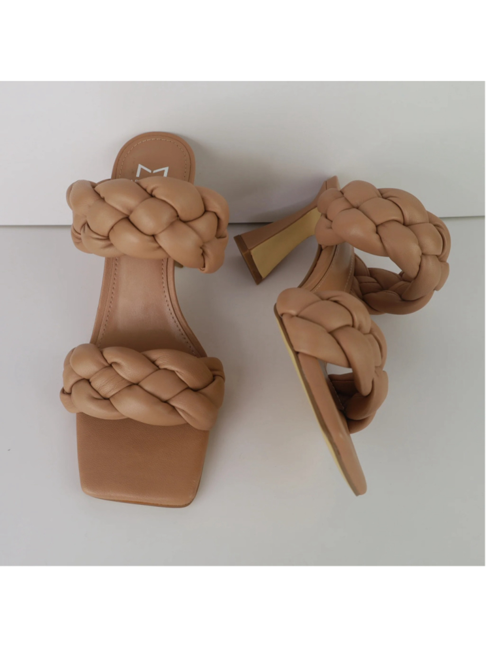 Marc Fisher LTD Hammy Sandals Womens 6.5M Natural Braided Leather Heels 0478 - Picture 7 of 15